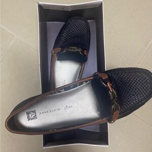 Anne Klein women’s slip on shoes 8 1/2 medium black brown trim